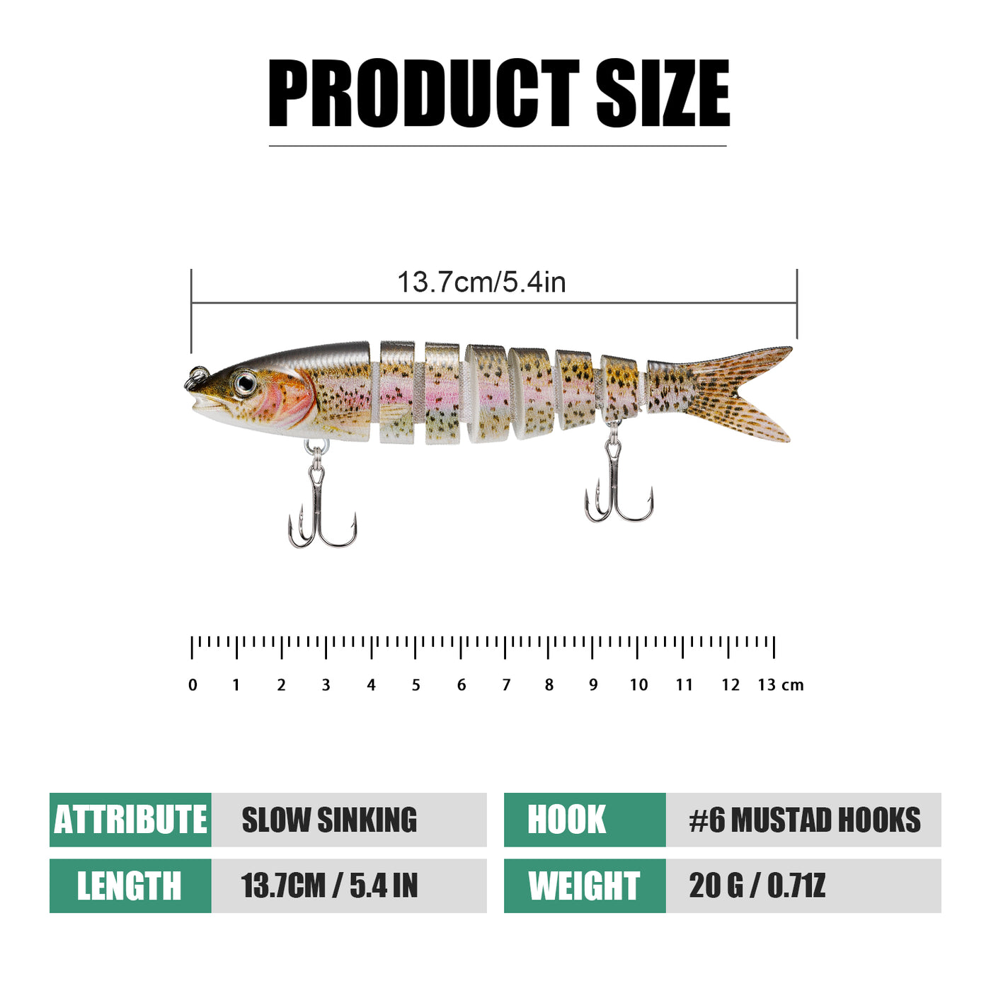 TRUSCEND® Multi-Segmented Jointed Swimbait Fishing Lures