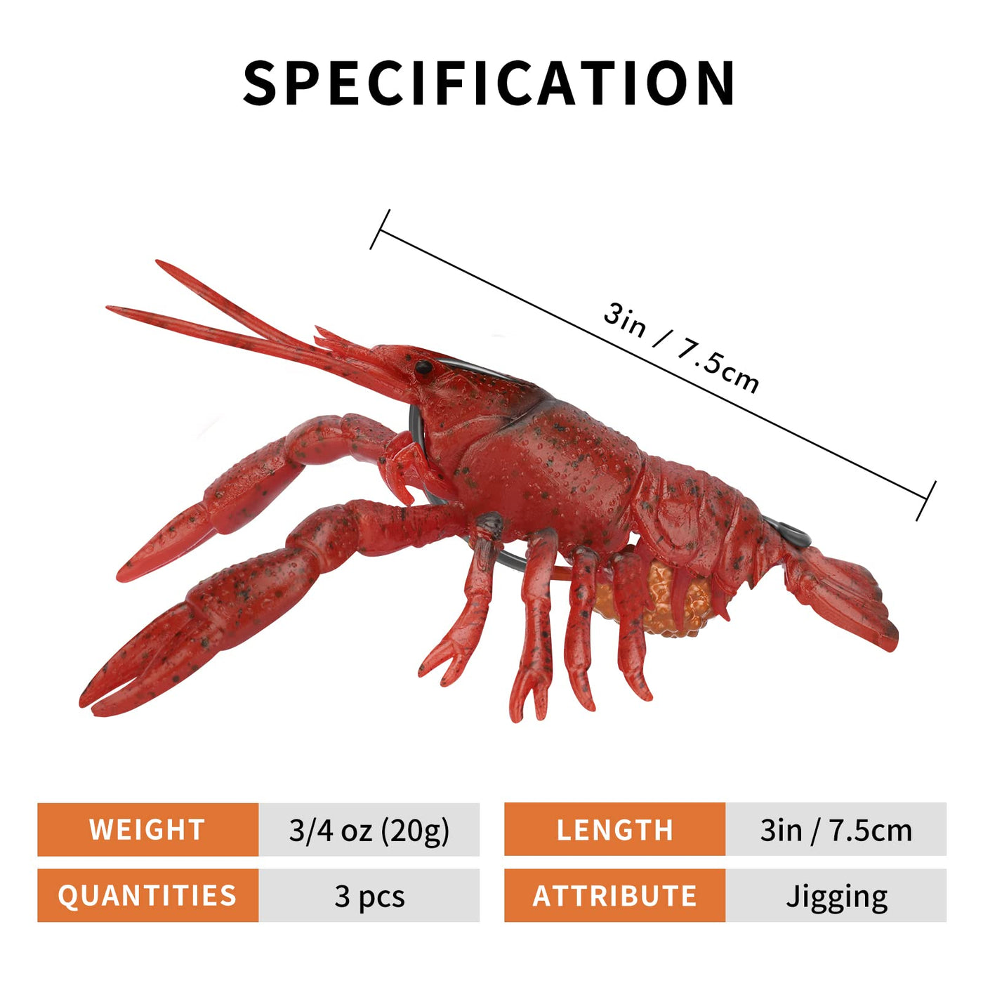 TRUSCEND® Pre Rigged Soft Crayfish Lure