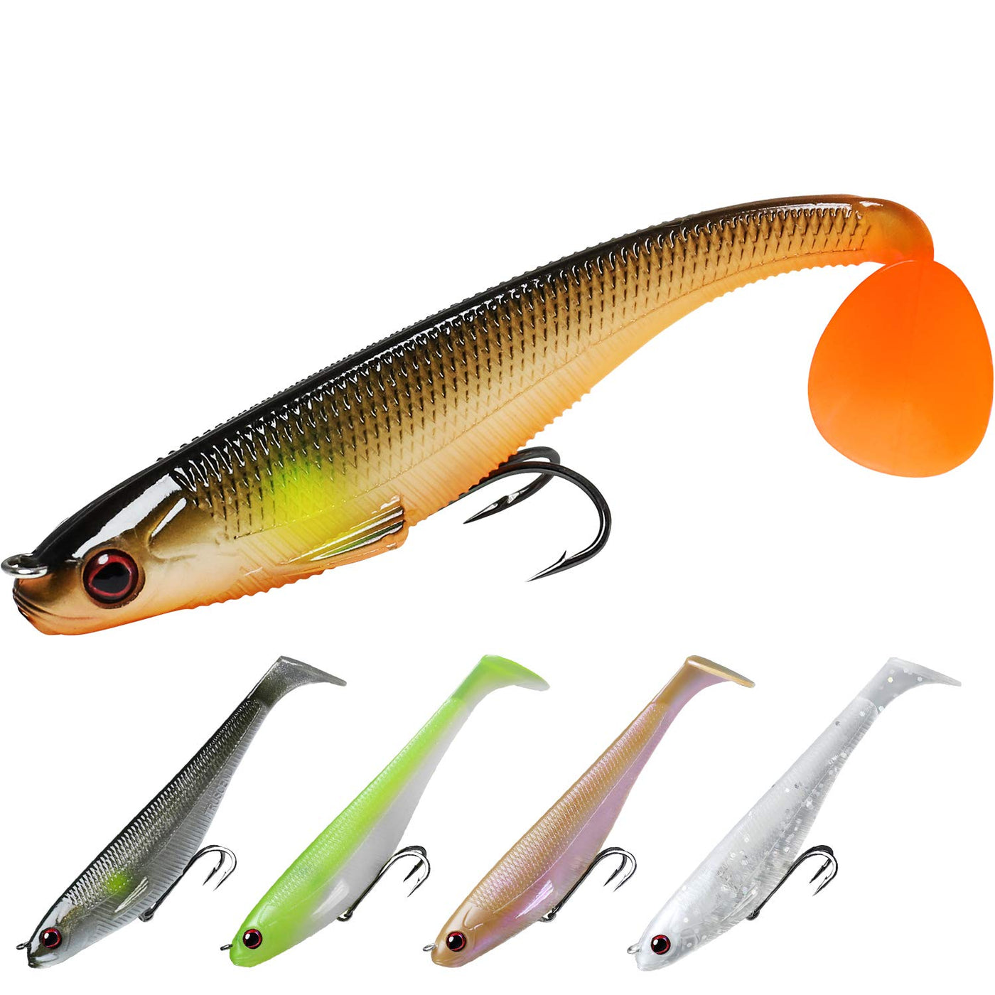 TRUSCEND Pre-Rigged Soft Fishing Lures