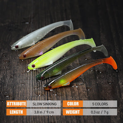 TRUSCEND Pre-Rigged Soft Fishing Lures