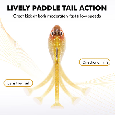 TRUSCEND® Tadpole Lure Paddle Tail with Spinner
