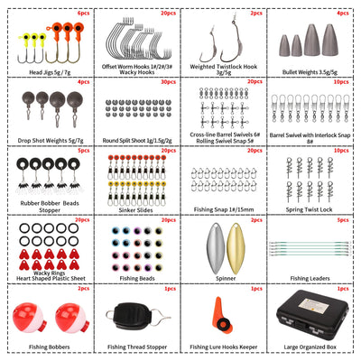 TRUSCEND® Fishing Lures Accessories Kit with Tackle Box - 203pcs