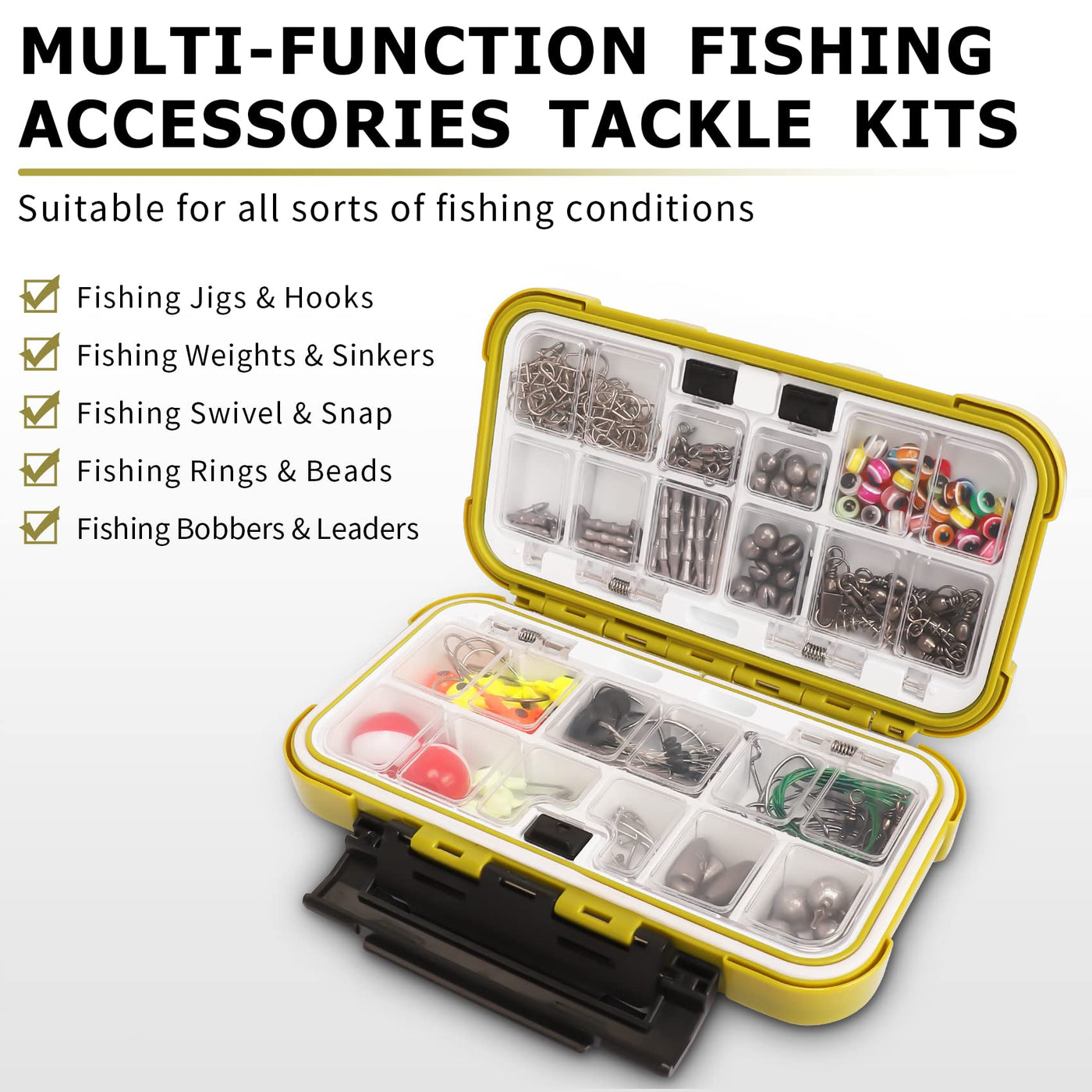 TRUSCEND® Fishing Lures Accessories Kit with Tackle Box - 255pcs