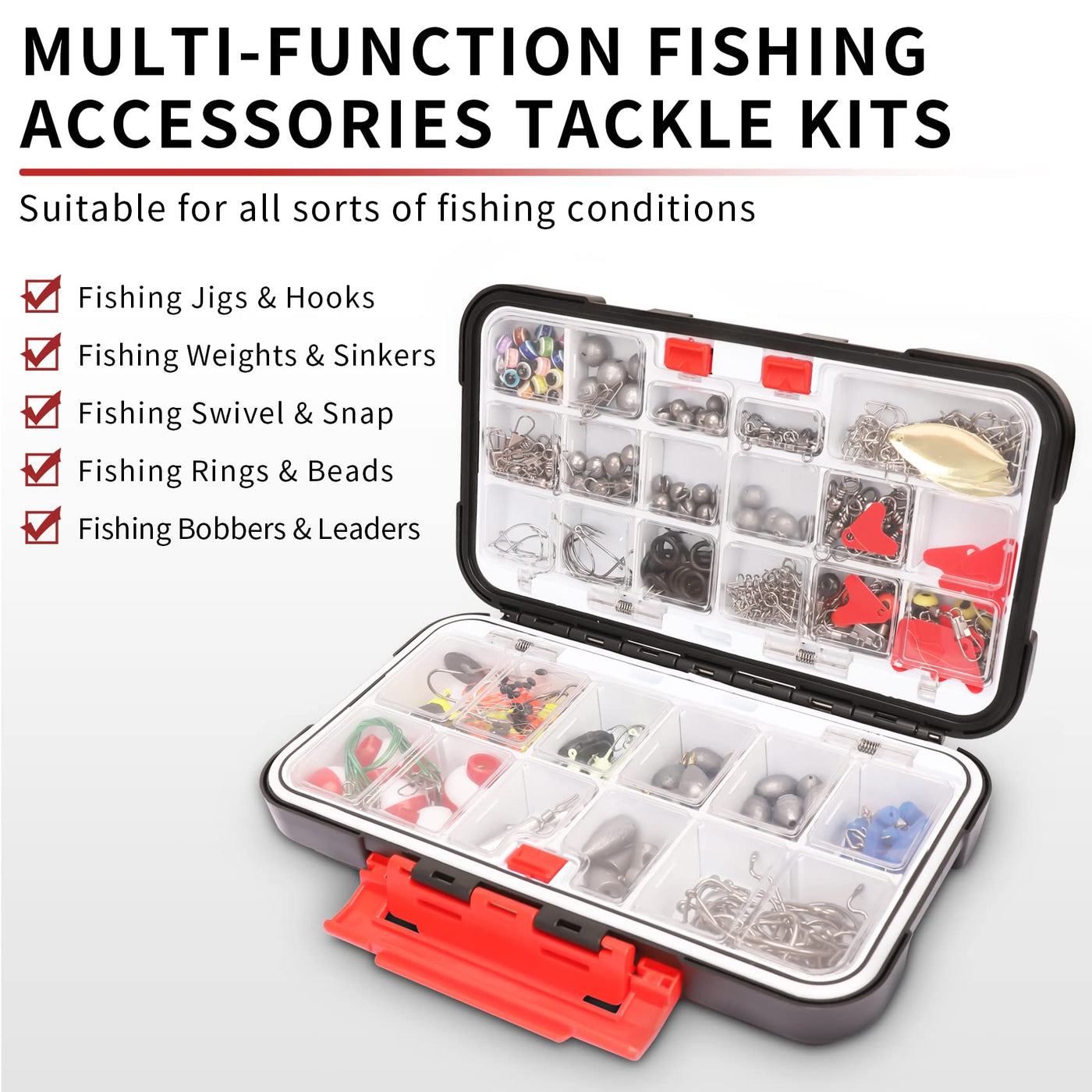 TRUSCEND® Fishing Lures Accessories Kit with Tackle Box - 403pcs