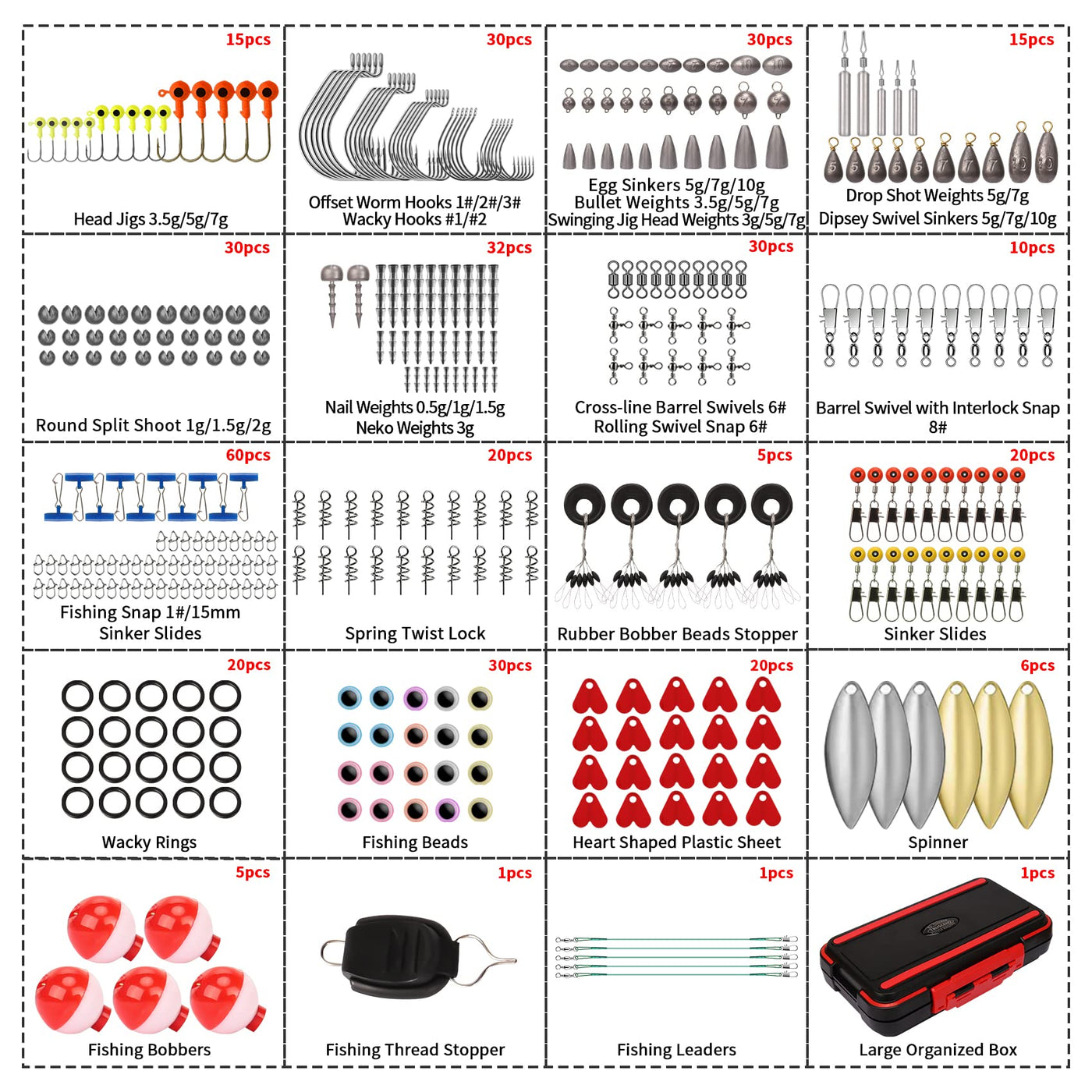 TRUSCEND® Fishing Lures Accessories Kit with Tackle Box - 403pcs